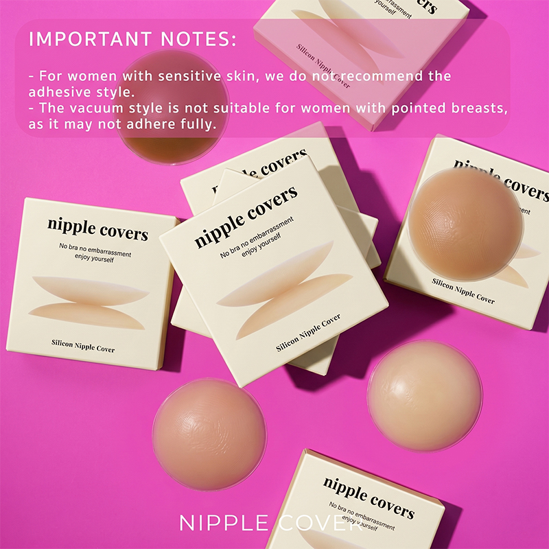 Strapless Bra Adhesive - Paquete de 2 Cubrepezones Adhesivos Invisibles