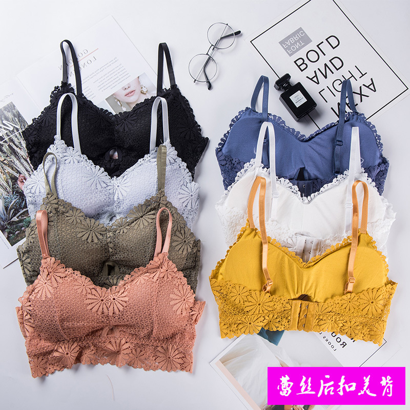Lace Bralette Set - Lencería de encaje 3D para mujer,