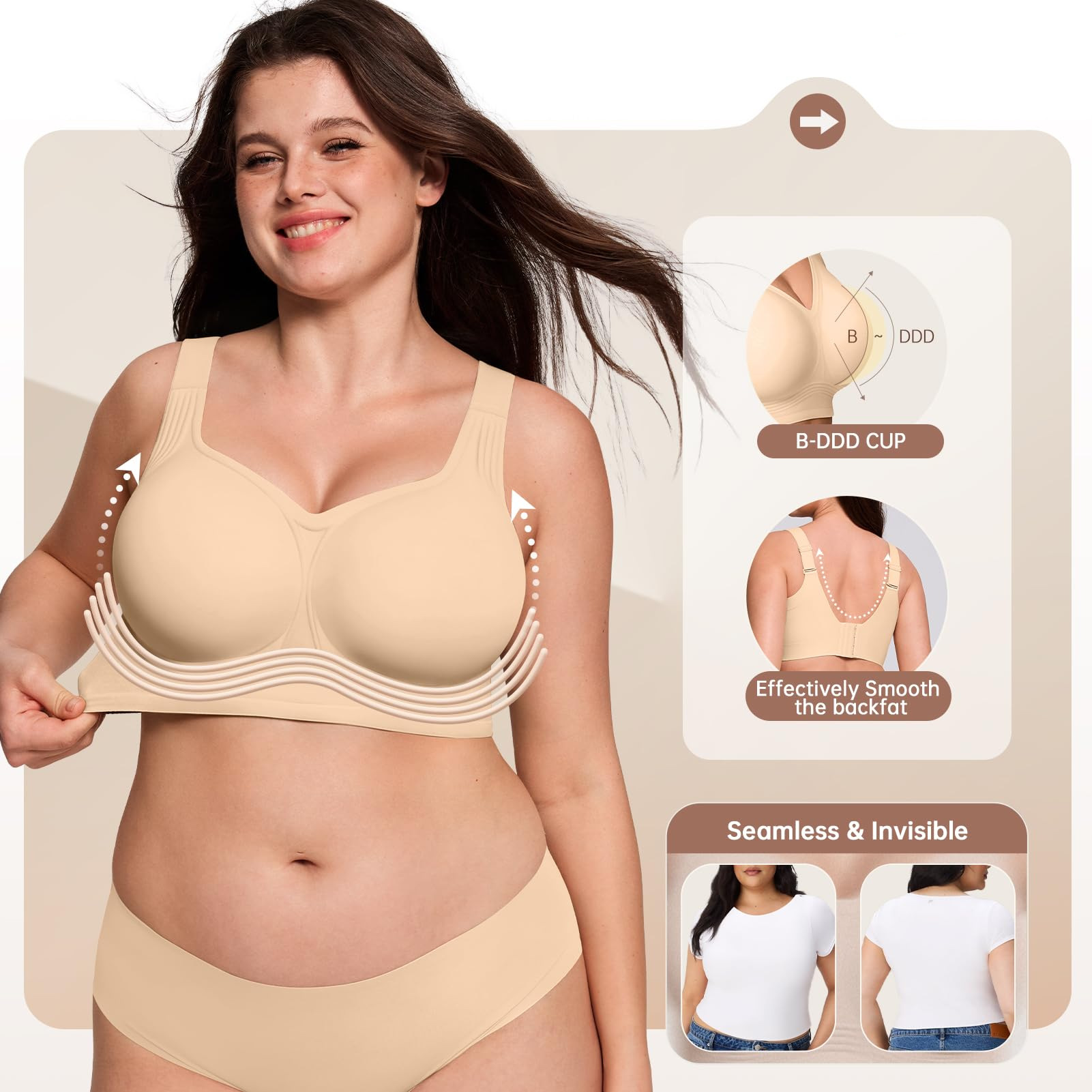 Sujetador inalámbrico de talla - Full Coverage Bra reseña y precio